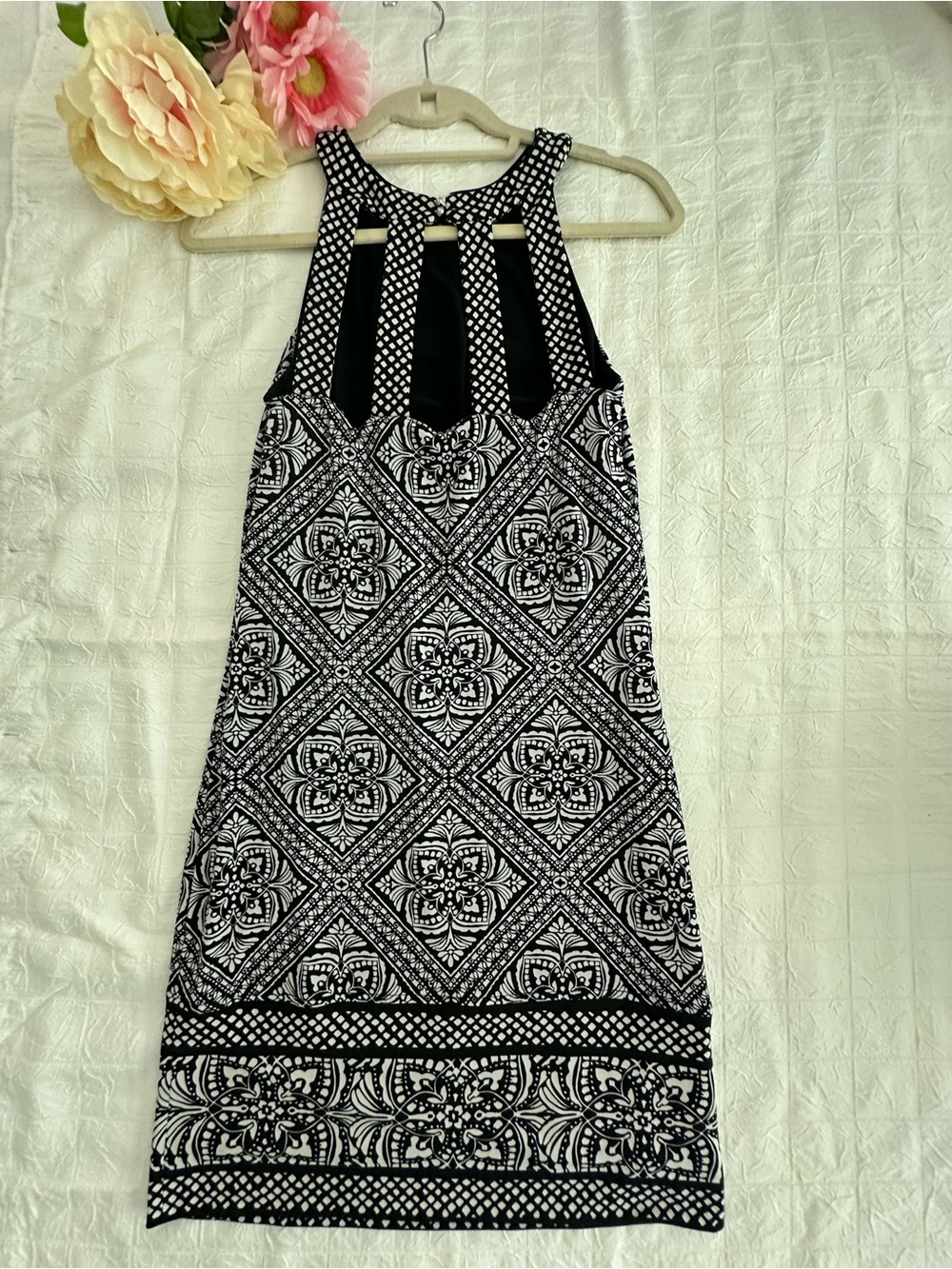 White House Black Market Black & White Printed Midi Dress (Reversible)